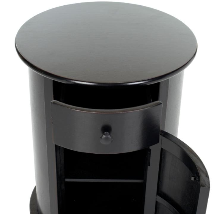 Black Wood Belinda Swivel Accent Table