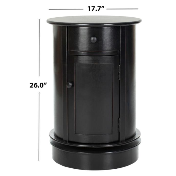 Black Wood Belinda Swivel Accent Table