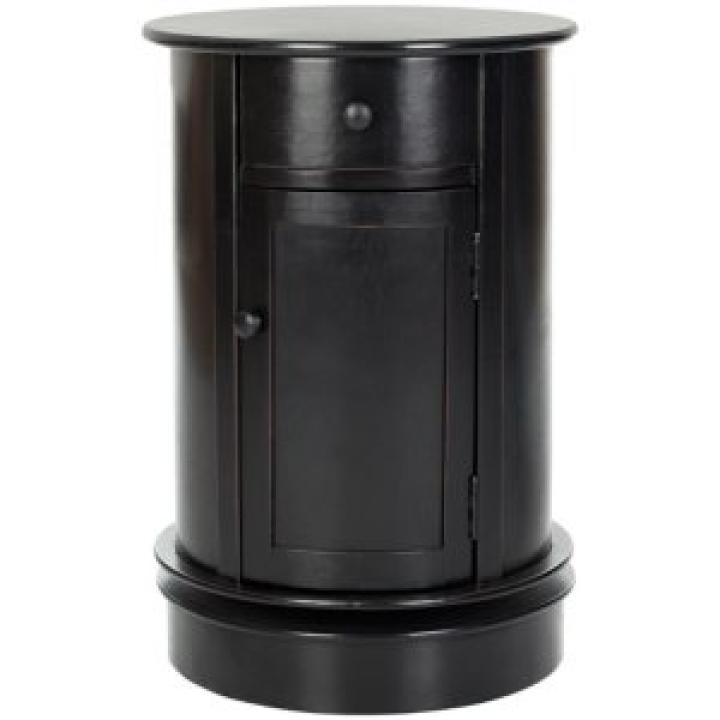 Black Wood Belinda Swivel Accent Table