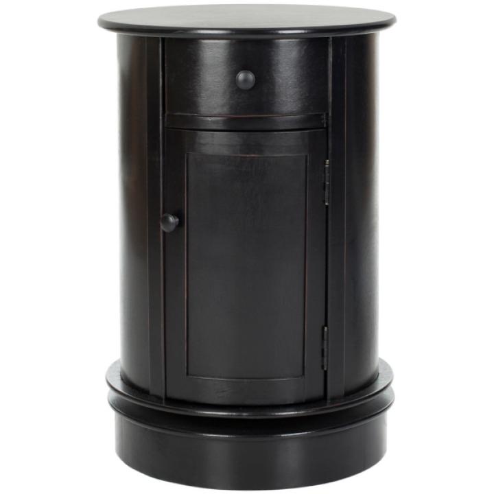 Black Wood Belinda Swivel Accent Table