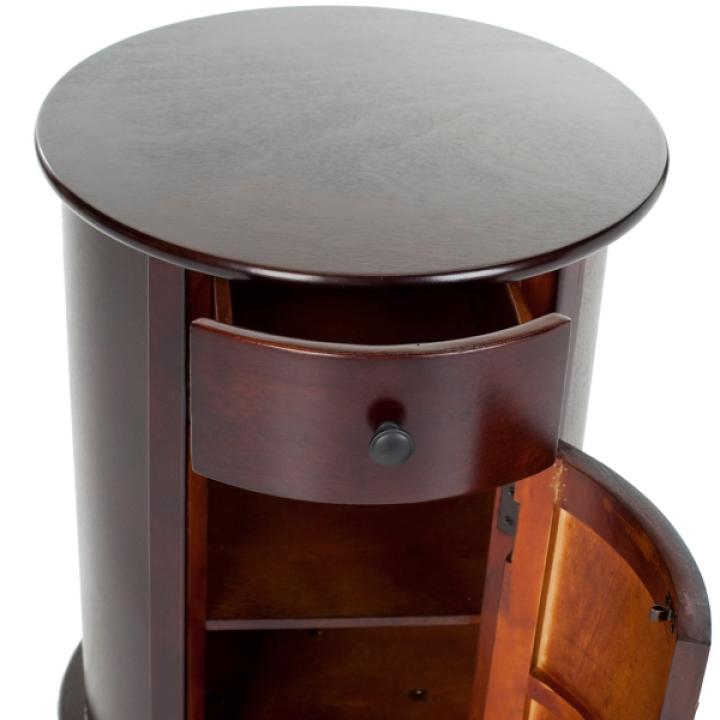 Brown Wood Belinda Swivel Accent Table