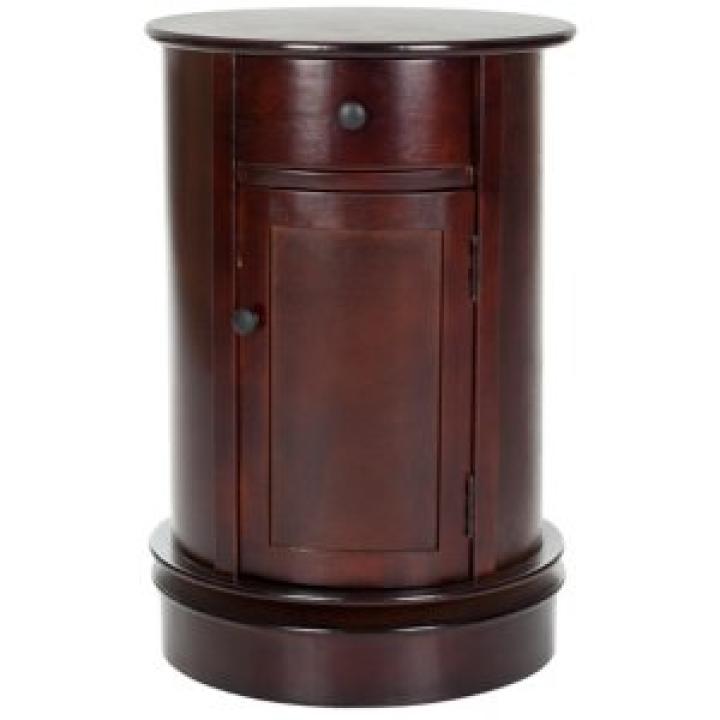 Brown Wood Belinda Swivel Accent Table