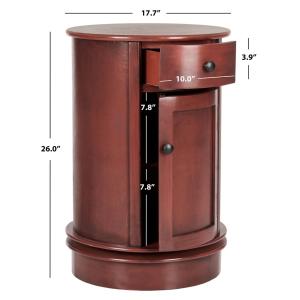 Burgundy Wood Belinda Swivel Accent Table