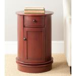 Burgundy Wood Belinda Swivel Accent Table