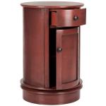 Burgundy Wood Belinda Swivel Accent Table