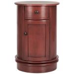 Burgundy Wood Belinda Swivel Accent Table