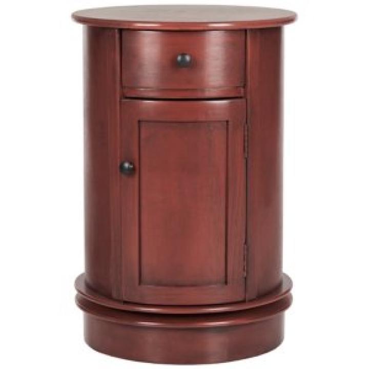Burgundy Wood Belinda Swivel Accent Table