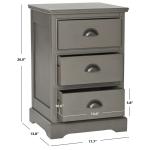 Gray Wood 3-Drawer Britte Side Table