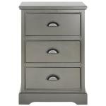 Gray Wood 3-Drawer Britte Side Table