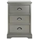 Gray Wood 3-Drawer Britte Side Table