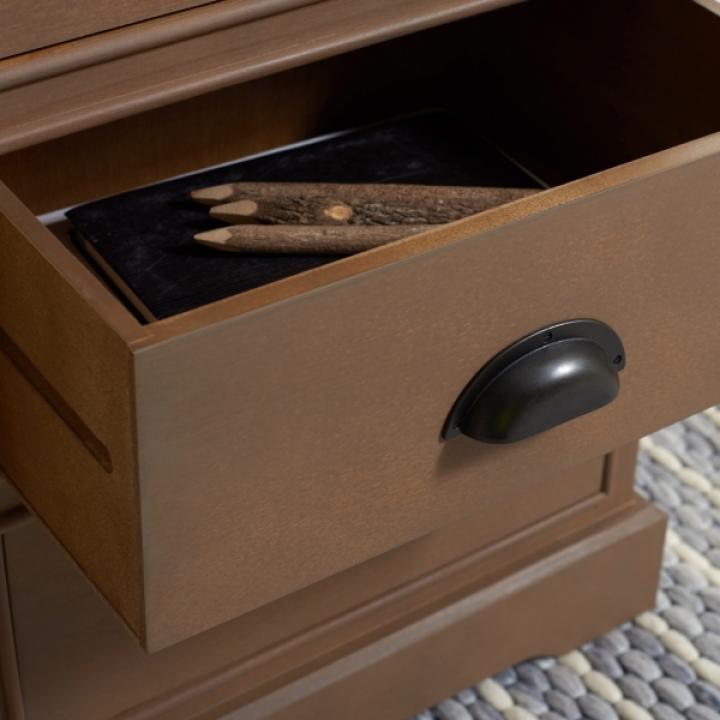 Sepia Wood 3-Drawer Britte Side Table