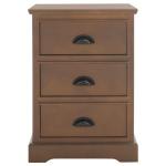 Sepia Wood 3-Drawer Britte Side Table