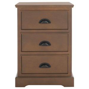 Sepia Wood 3-Drawer Britte Side Table