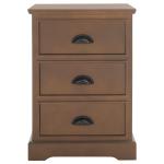Sepia Wood 3-Drawer Britte Side Table