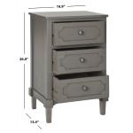 Gray Wood 3-Drawer Rosa End Table