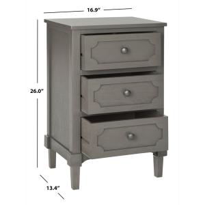 Gray Wood 3-Drawer Rosa End Table