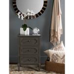 Gray Wood 3-Drawer Rosa End Table