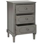 Gray Wood 3-Drawer Rosa End Table