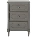 Gray Wood 3-Drawer Rosa End Table