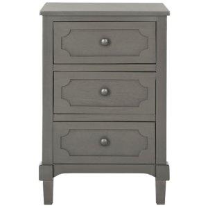Gray Wood 3-Drawer Rosa End Table