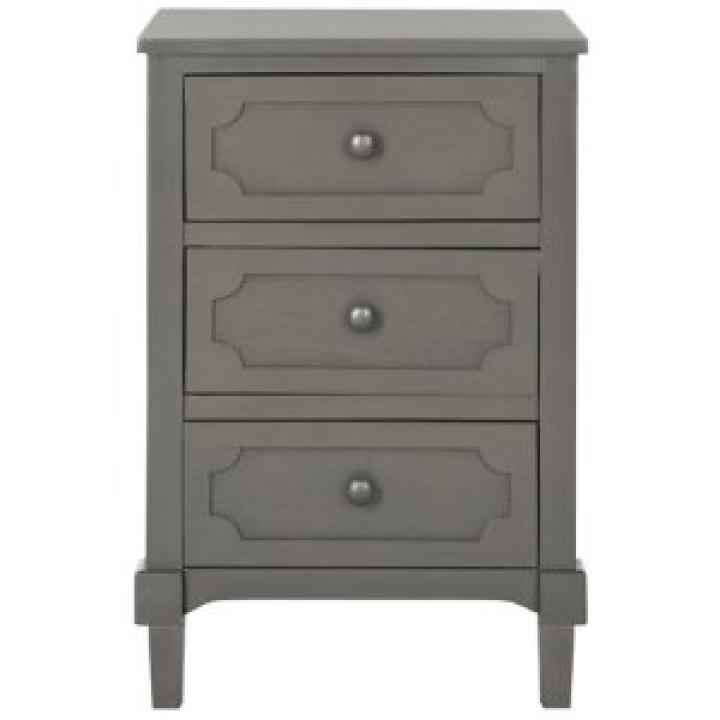 Gray Wood 3-Drawer Rosa End Table