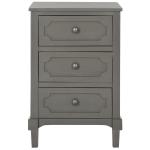 Gray Wood 3-Drawer Rosa End Table