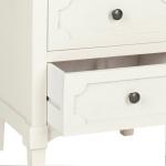 White Wood 3-Drawer Rosa End Table