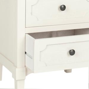 White Wood 3-Drawer Rosa End Table