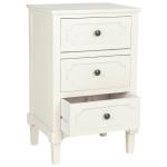 White Wood 3-Drawer Rosa End Table