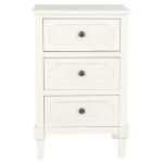 White Wood 3-Drawer Rosa End Table