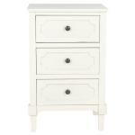 White Wood 3-Drawer Rosa End Table
