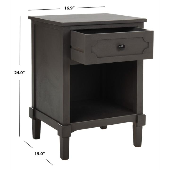 Gray Wood Open Shelf Rosa End Table