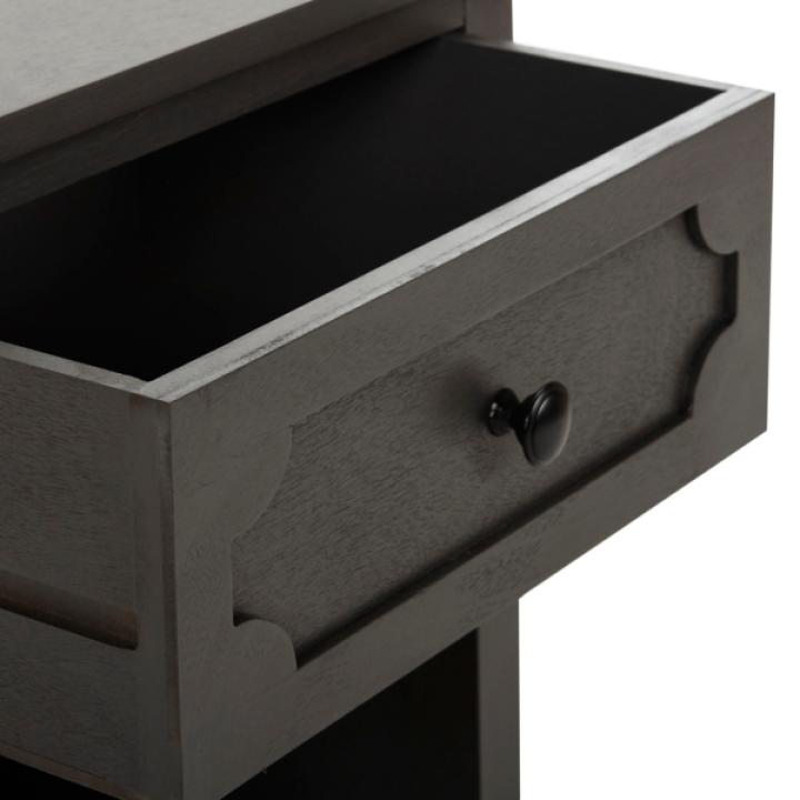 Gray Wood Open Shelf Rosa End Table