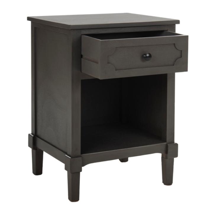 Gray Wood Open Shelf Rosa End Table
