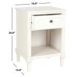 White Wood Open Shelf Rosa End Table