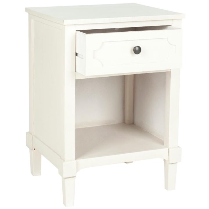White Wood Open Shelf Rosa End Table