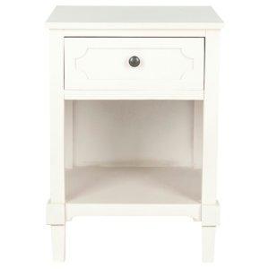 White Wood Open Shelf Rosa End Table