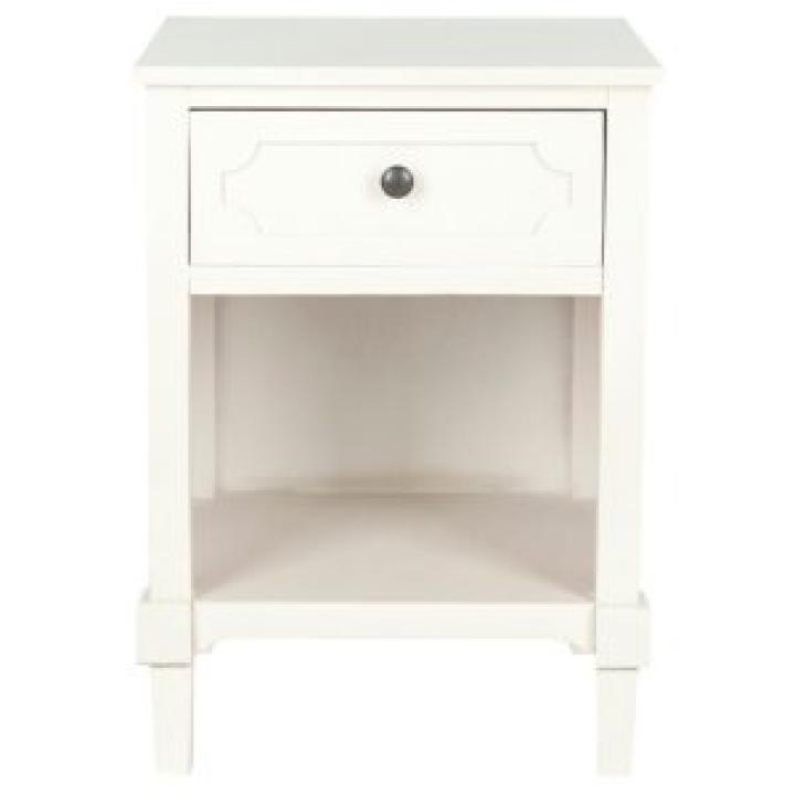 White Wood Open Shelf Rosa End Table