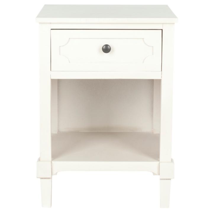 White Wood Open Shelf Rosa End Table