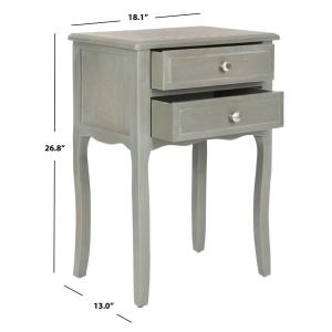Gray 2-Drawer Mika Traditional Accent Table