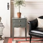 Gray 2-Drawer Mika Traditional Accent Table
