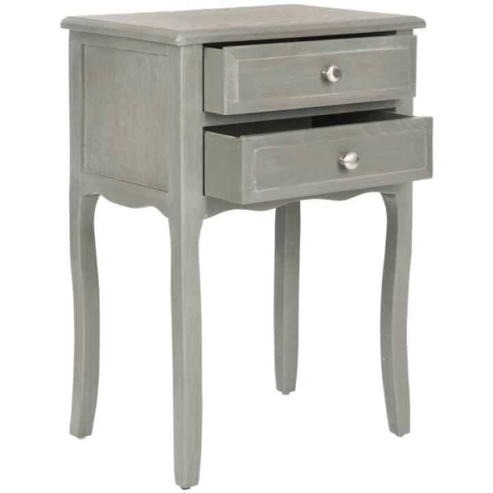 Gray 2-Drawer Mika Traditional Accent Table