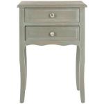 Gray 2-Drawer Mika Traditional Accent Table