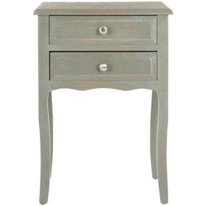 Gray 2-Drawer Mika Traditional Accent Table