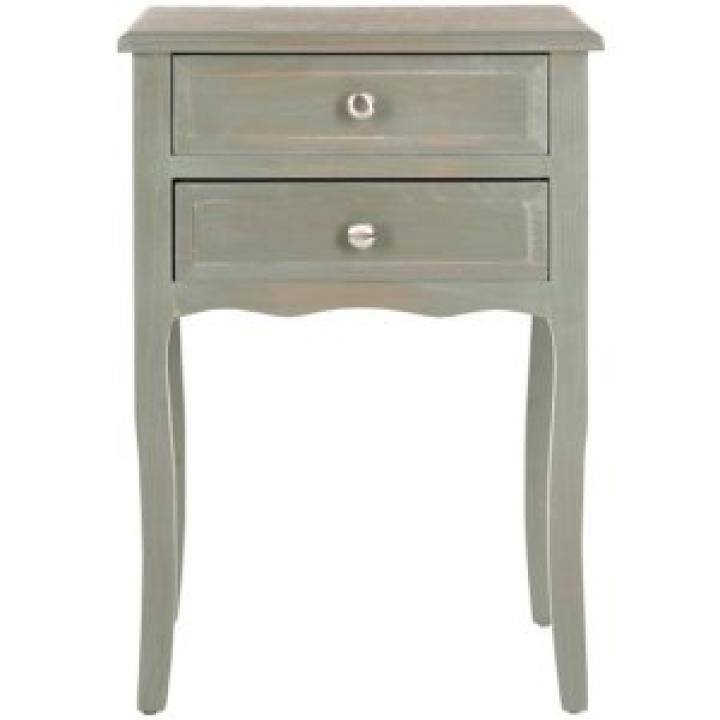 Gray 2-Drawer Mika Traditional Accent Table