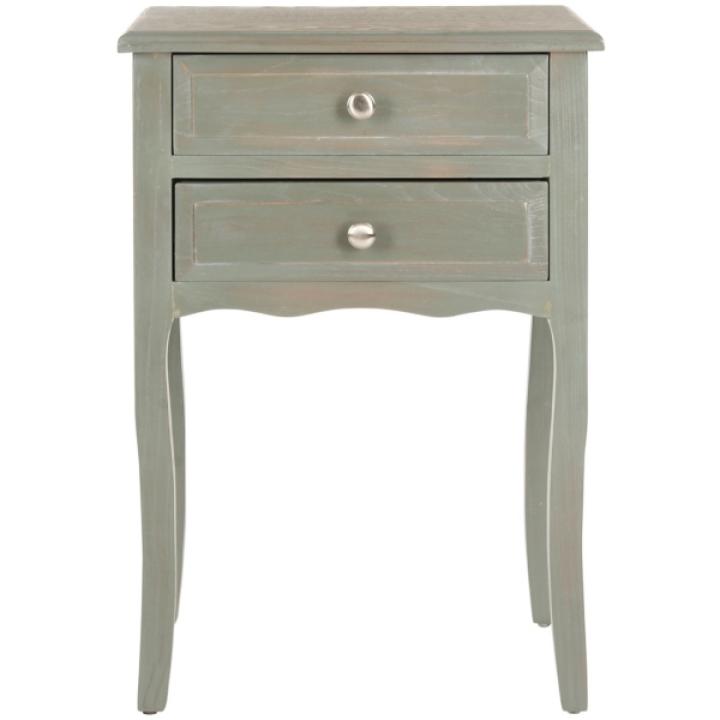 Gray 2-Drawer Mika Traditional Accent Table