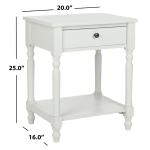 White Wood Spindle Razie Accent Table