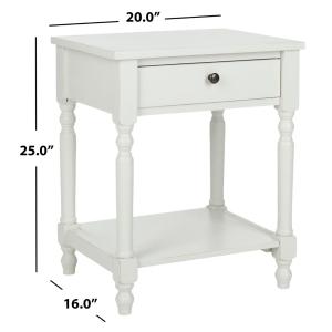 White Wood Spindle Razie Accent Table