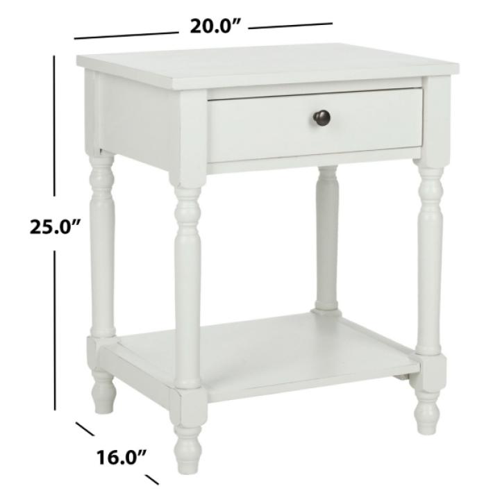 White Wood Spindle Razie Accent Table