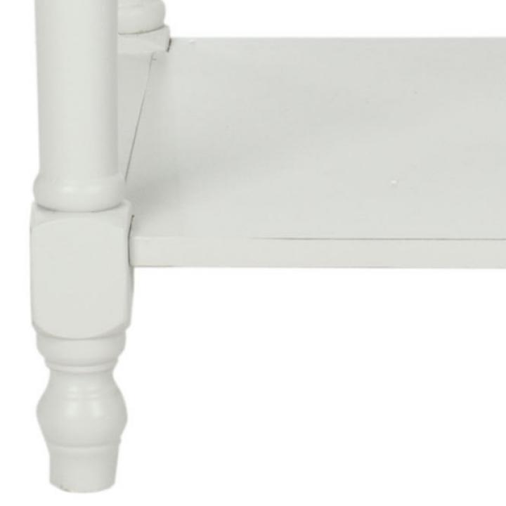 White Wood Spindle Razie Accent Table